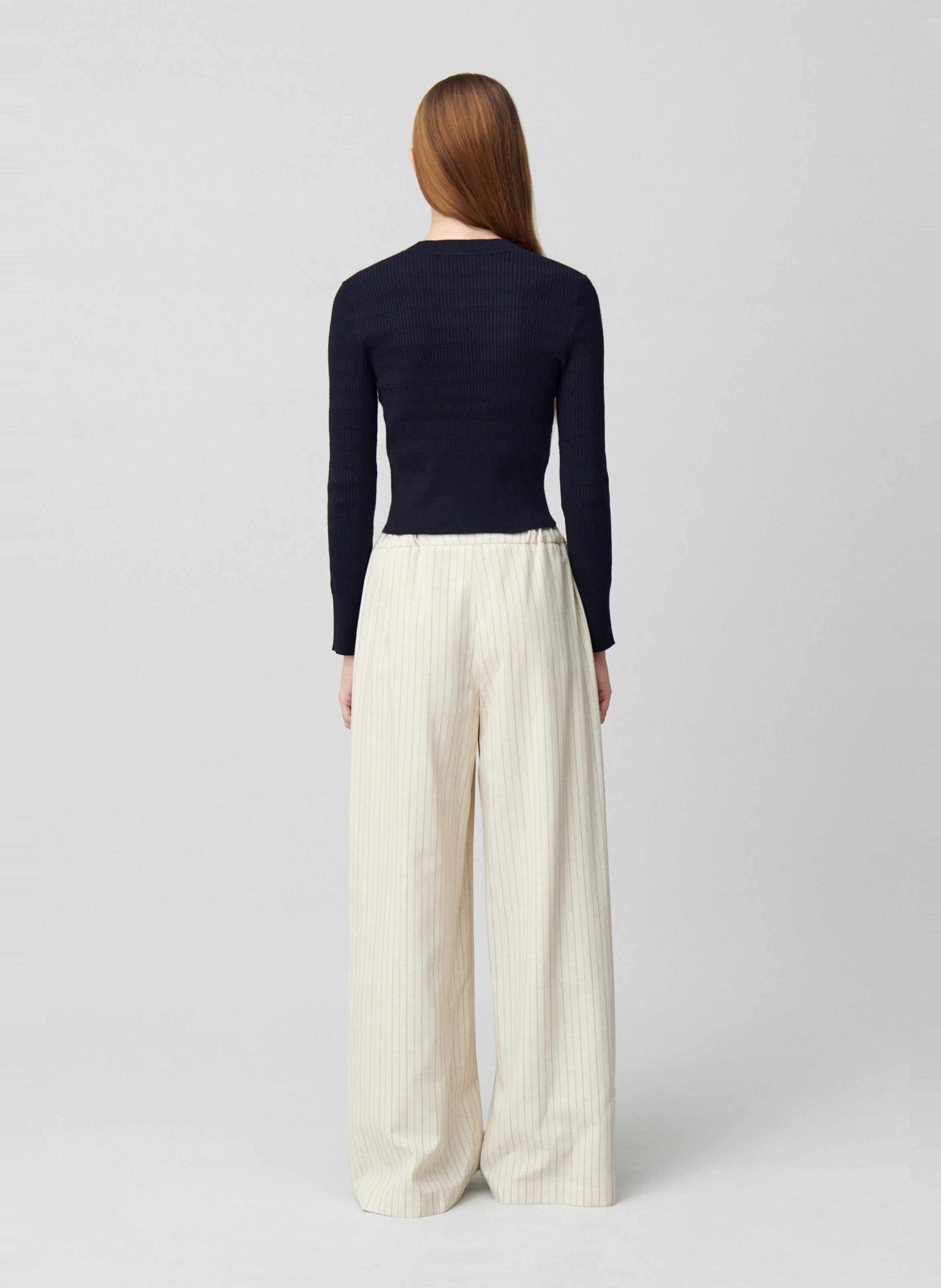 Gilet col rond| Bleu