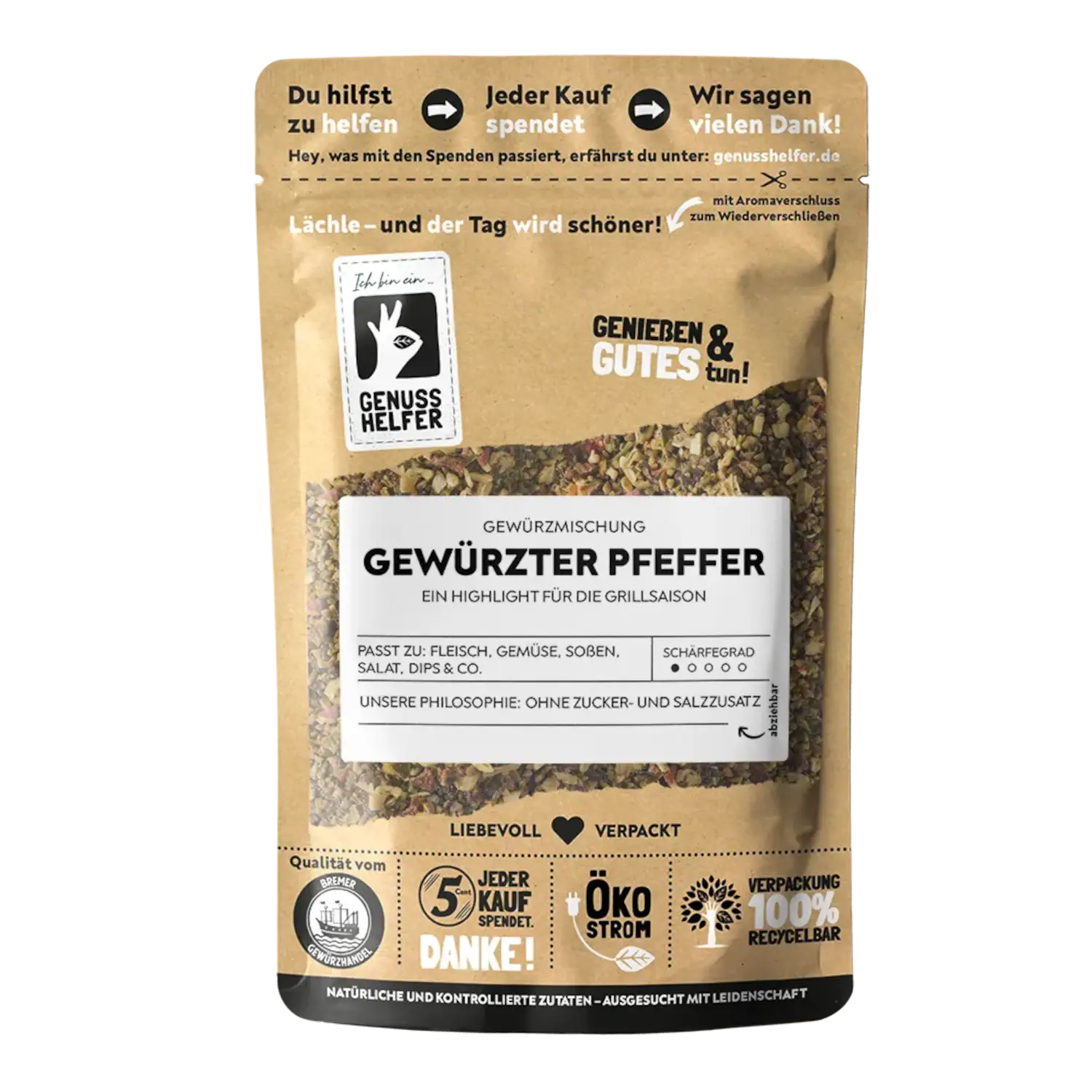 Gewürzter Pfeffer, geschrotet, 3er Pack