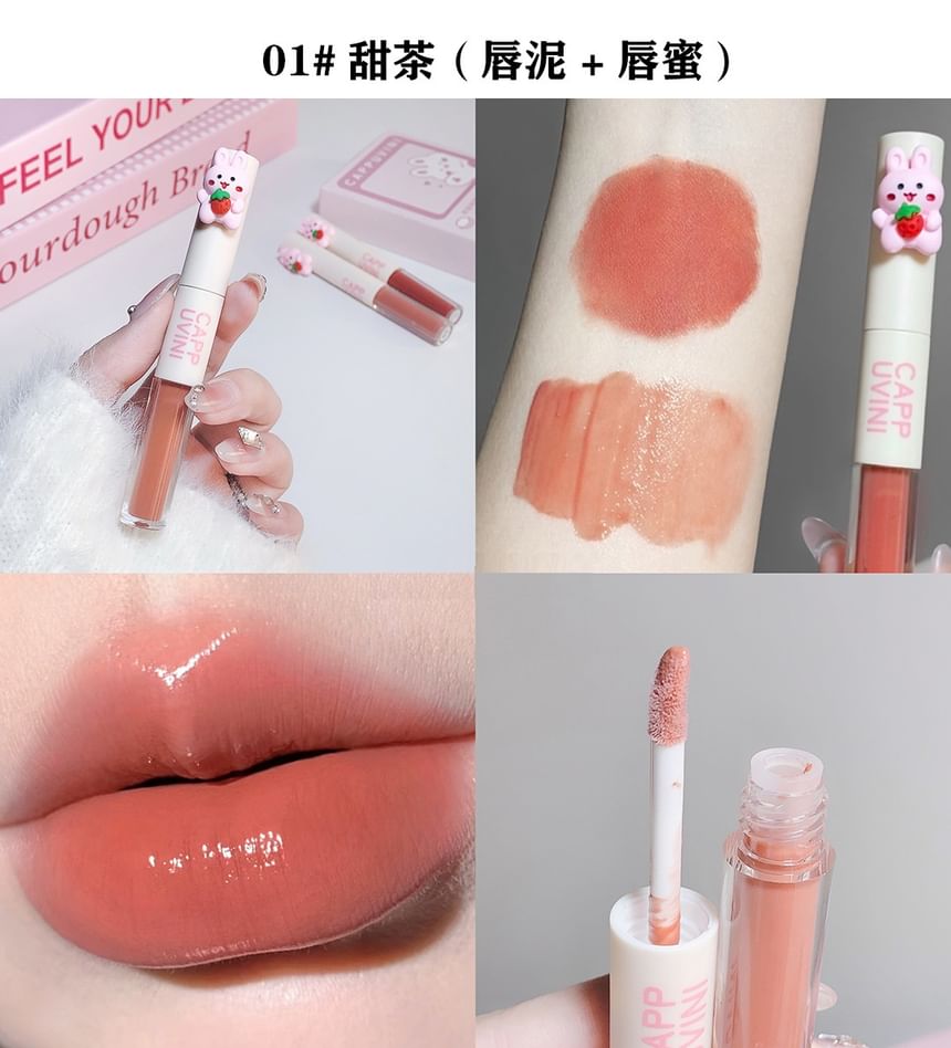 Cappuvini - Bunny Dual-Ended Lip Glaze / Set - 3 kleuren