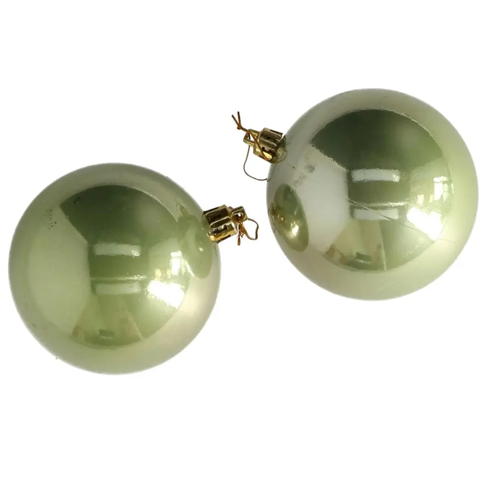 Othmar Decorations kerstballen - 18x st - 8 cm - salie groen
