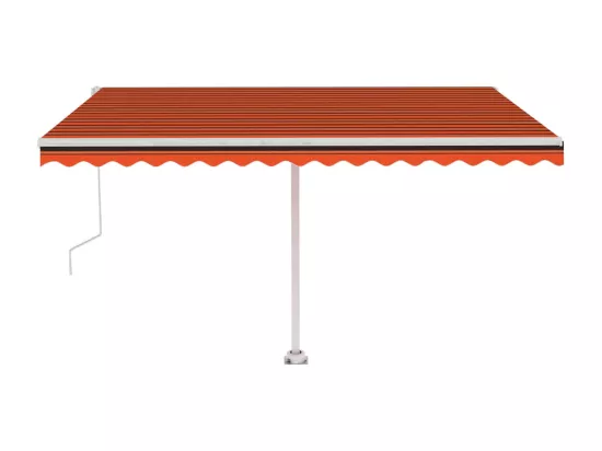 Auvent automatique capteur de vent LED 400x350 cm Orange marron