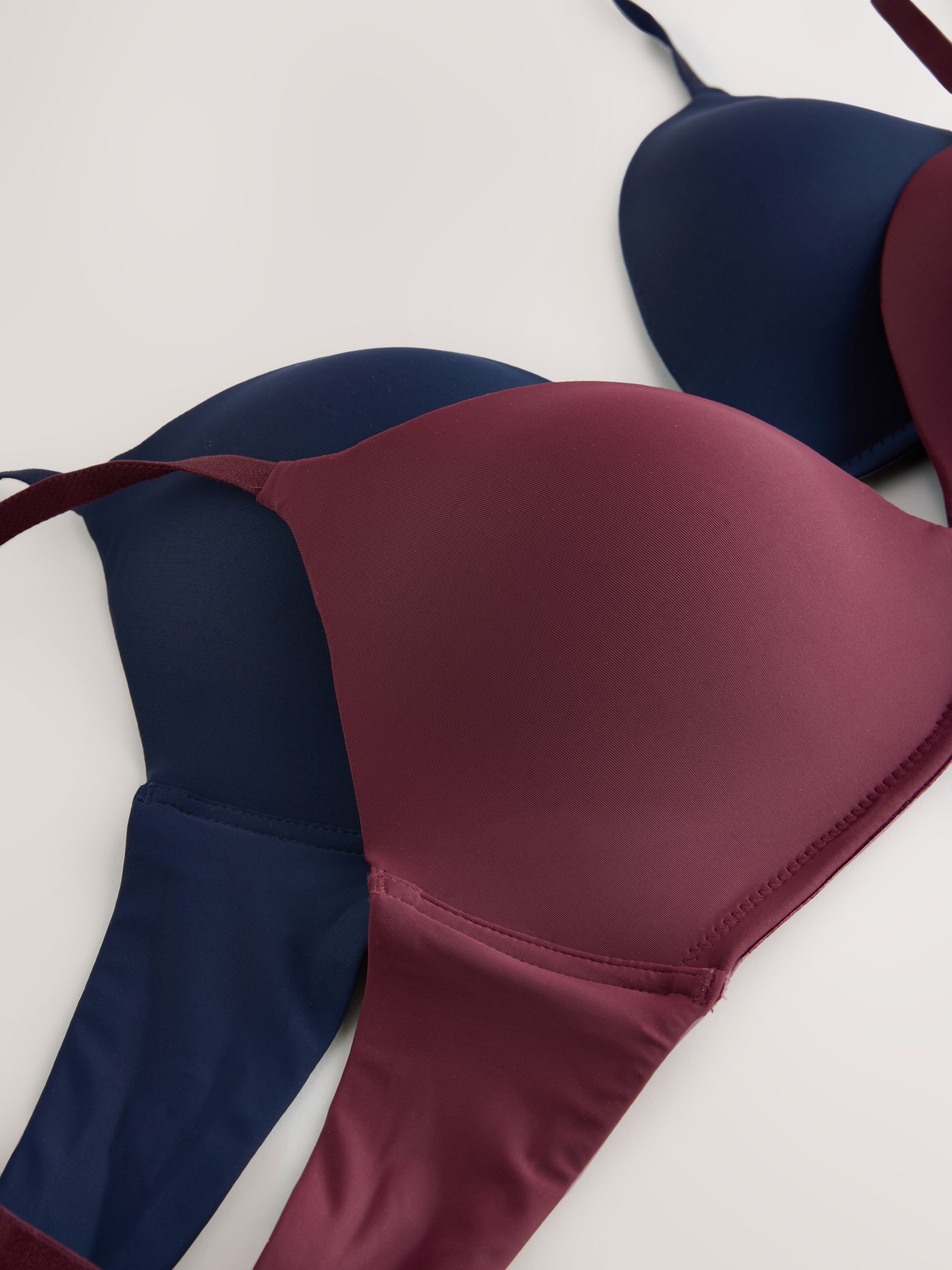 Plum/Paars marineblauw - Voorgevormde, gevoerde beha's zonder beugel, set van 2 A-E