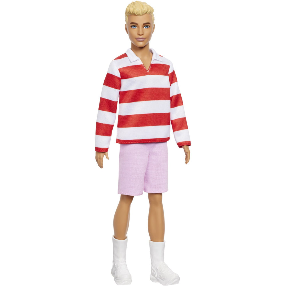 Køb Barbie® Fashionista Ken Dukke Rød & Hvid Striber