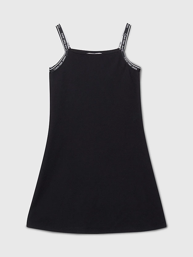 Vestido Milano em malha com fita com o logotipo.