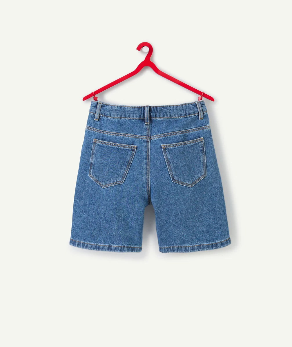 bermuda regular garçon en denim low impact
