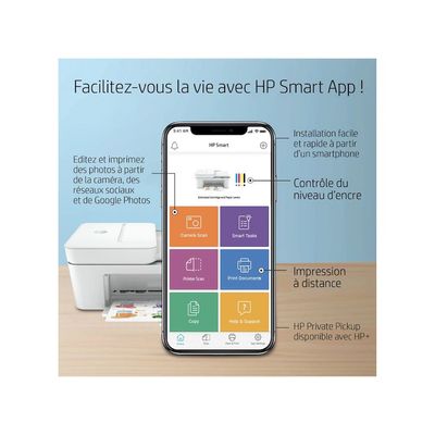 HP DeskJet Plus 4122E All-in-One - imprimante multifonction jet d'encre couleur A4 - Wifi, éligible Instant Ink
