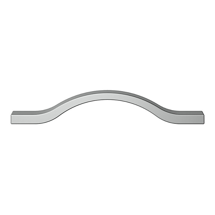 Poignée de meuble nœud GoodHome Prat aluminium effet chromé gris l.162mm x l.10mm x H. 26mm entraxe 128mm