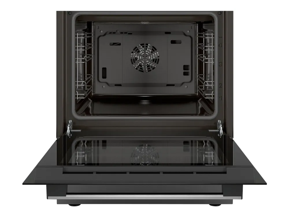 Bosch Serie | 4 HLN39A050U - Komfur - fritstående - bredde: 60 cm - dybde: 60 cm - højde: 90 cm - med selv-rengøring - rustfrit stål