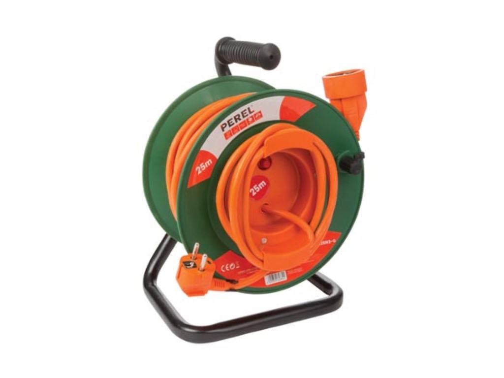 Perel EGCR25N2-G 1-voudige kabelhaspel - 25 meter