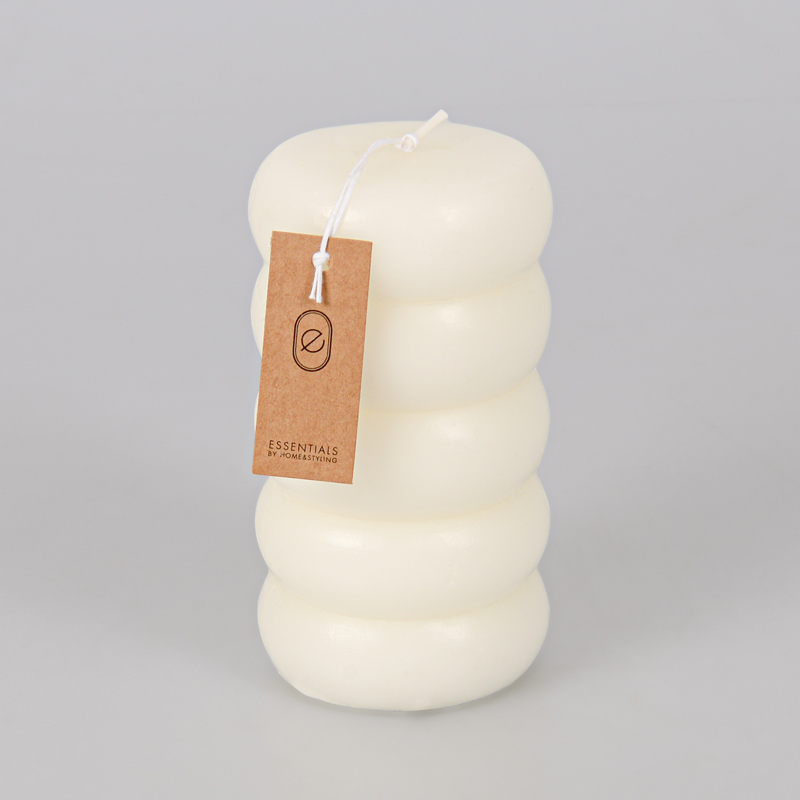 Bougie perlée blanc cassé
