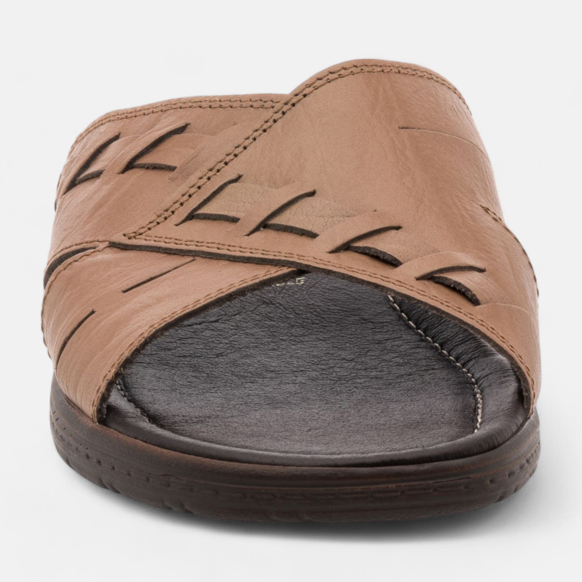 Mules Homme en cuir beige