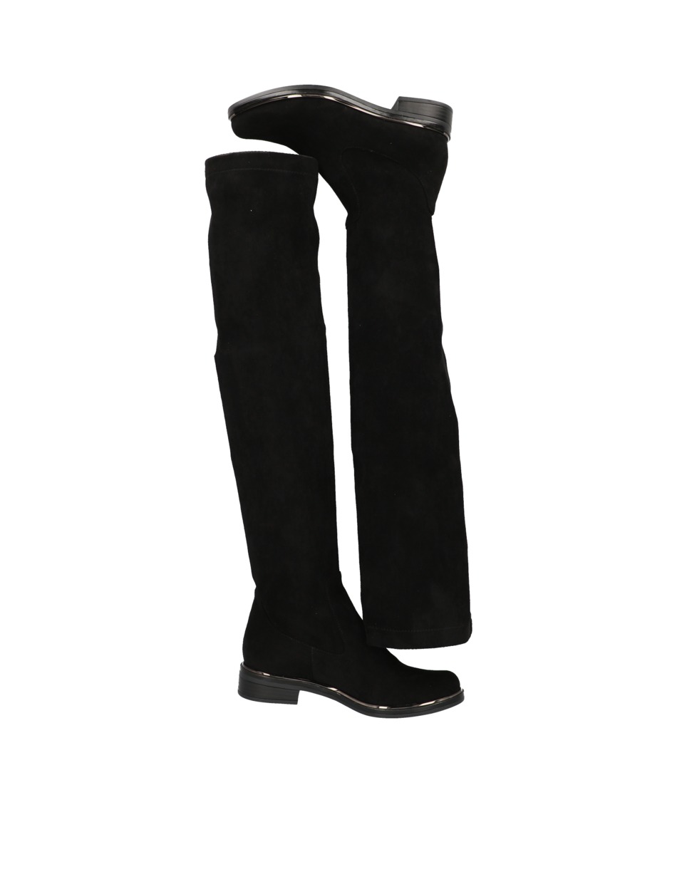 Veloursleder Overknee