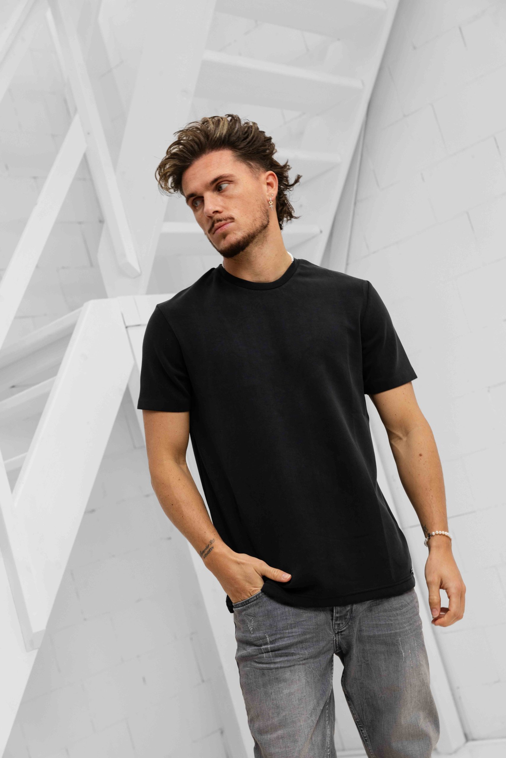 Dadado Bambu T-Shirt Heren Donkergrijs