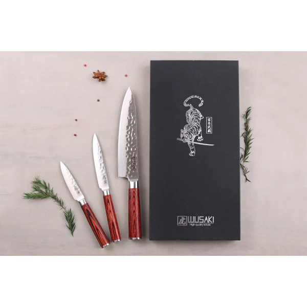 Coffret couteaux Chef + Universel + Office Wusaki Pakka X50 Wusaki
