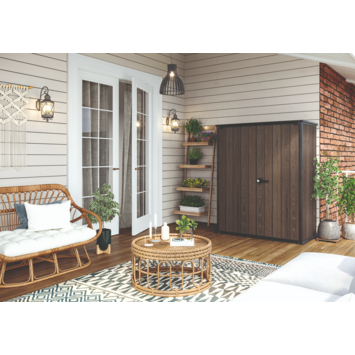 Keter Signature tuinkast walnut bruin kunststof 140 x 73,6 x 170,4 cm