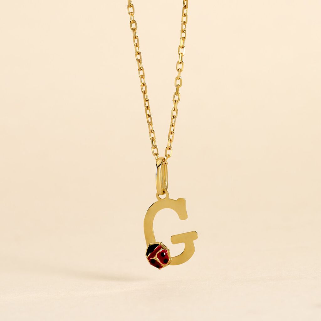 Pendentif Helidie Coccinelle Lettre Or Jaune