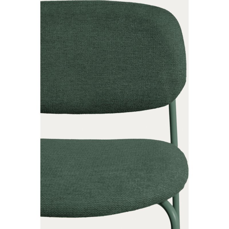 Tabouret empilable Meli en chenille verte et pieds en métal vert FSC Mix Credit 65 cm