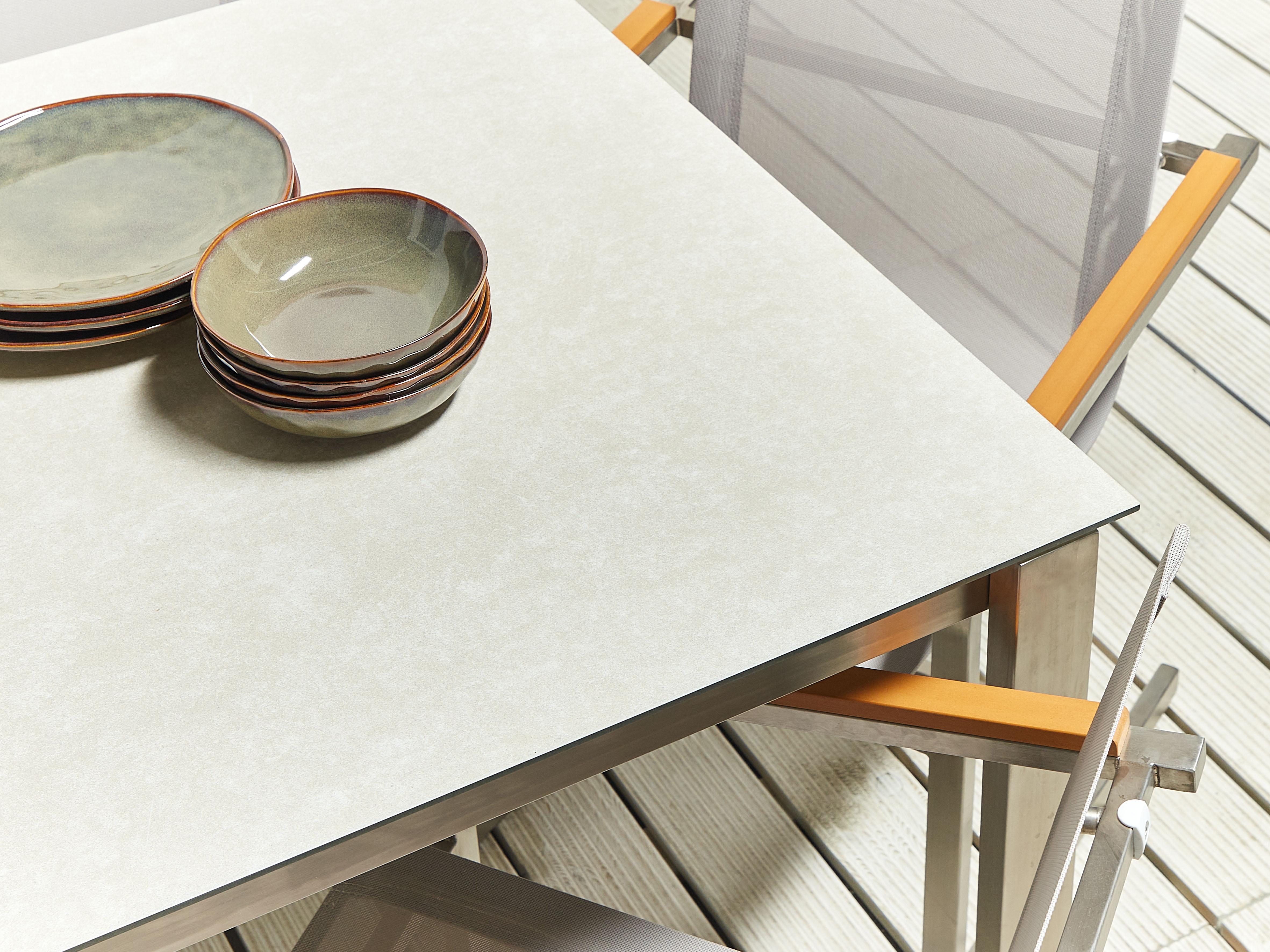 Tuinset 4-zits COSOLETO Veiligheidsglas Wit