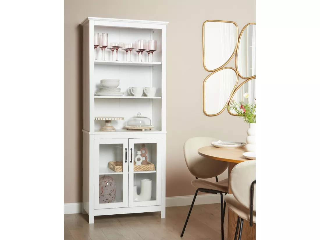 Vitrine en verre LUSBY 75 cm Blanc