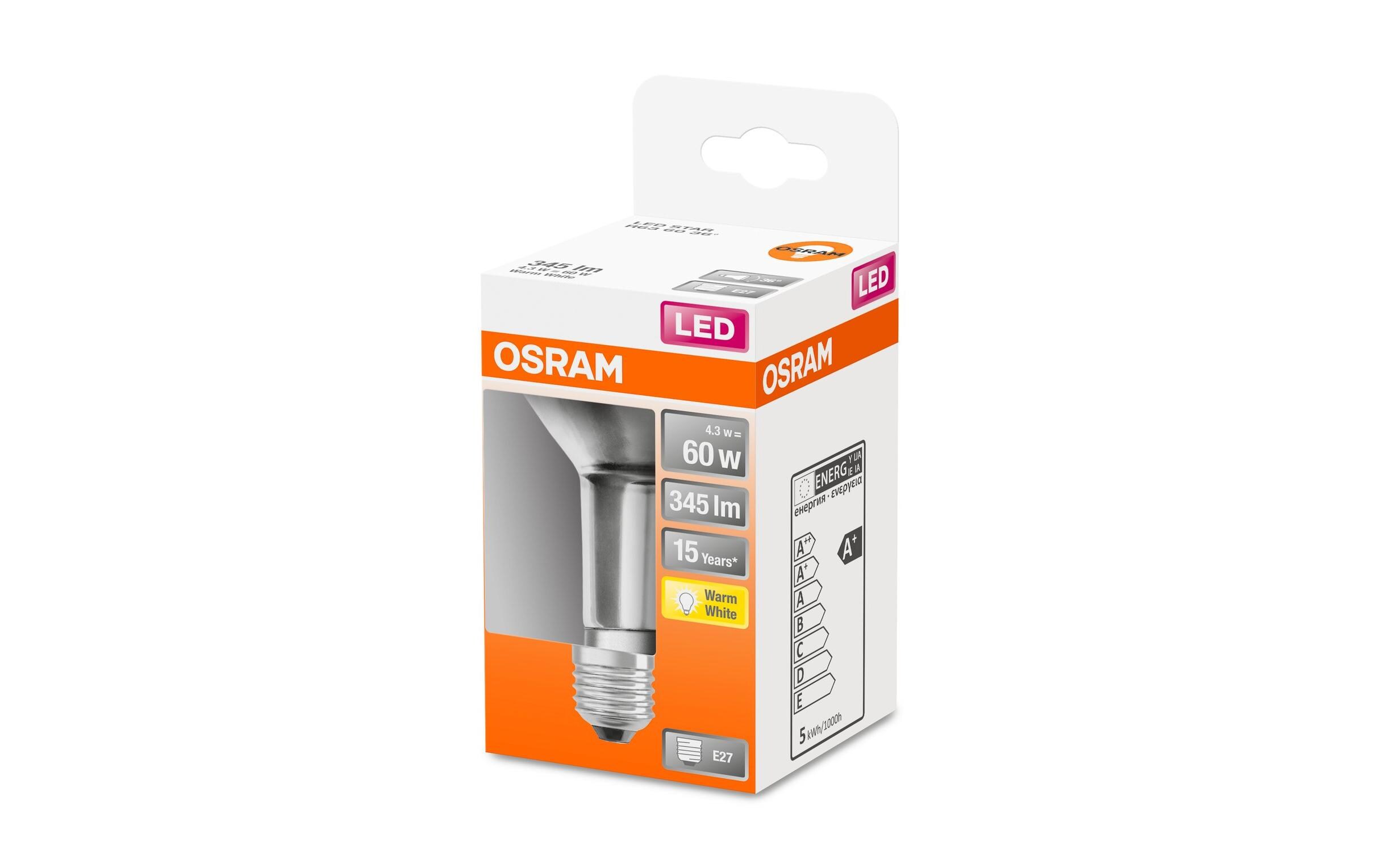 Lampe Star R63, 4.3W, E27 WarmweissLED-Reflektorlampen R63 mit Retrofit-Schraubsockel