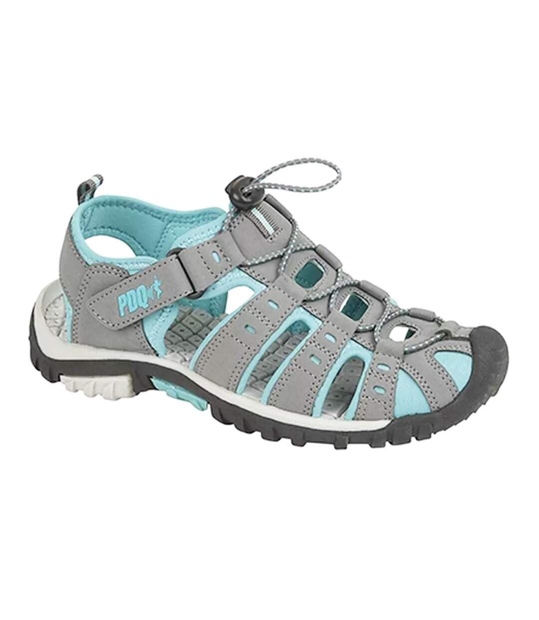 PDQ - Sandales à scratch - Femme (Gris/Fuchsia) - UTDF410