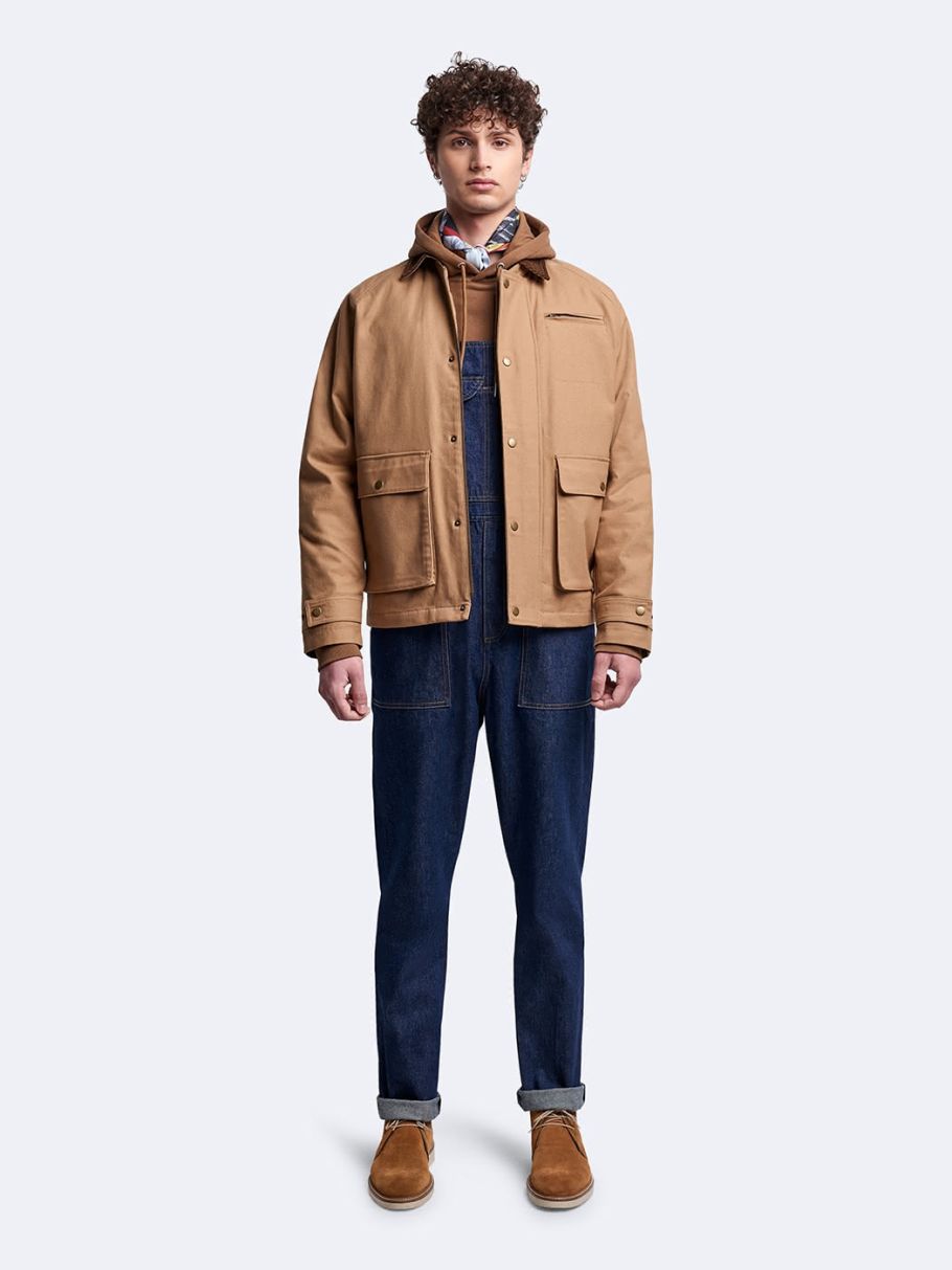 Salopette en coton denim brut