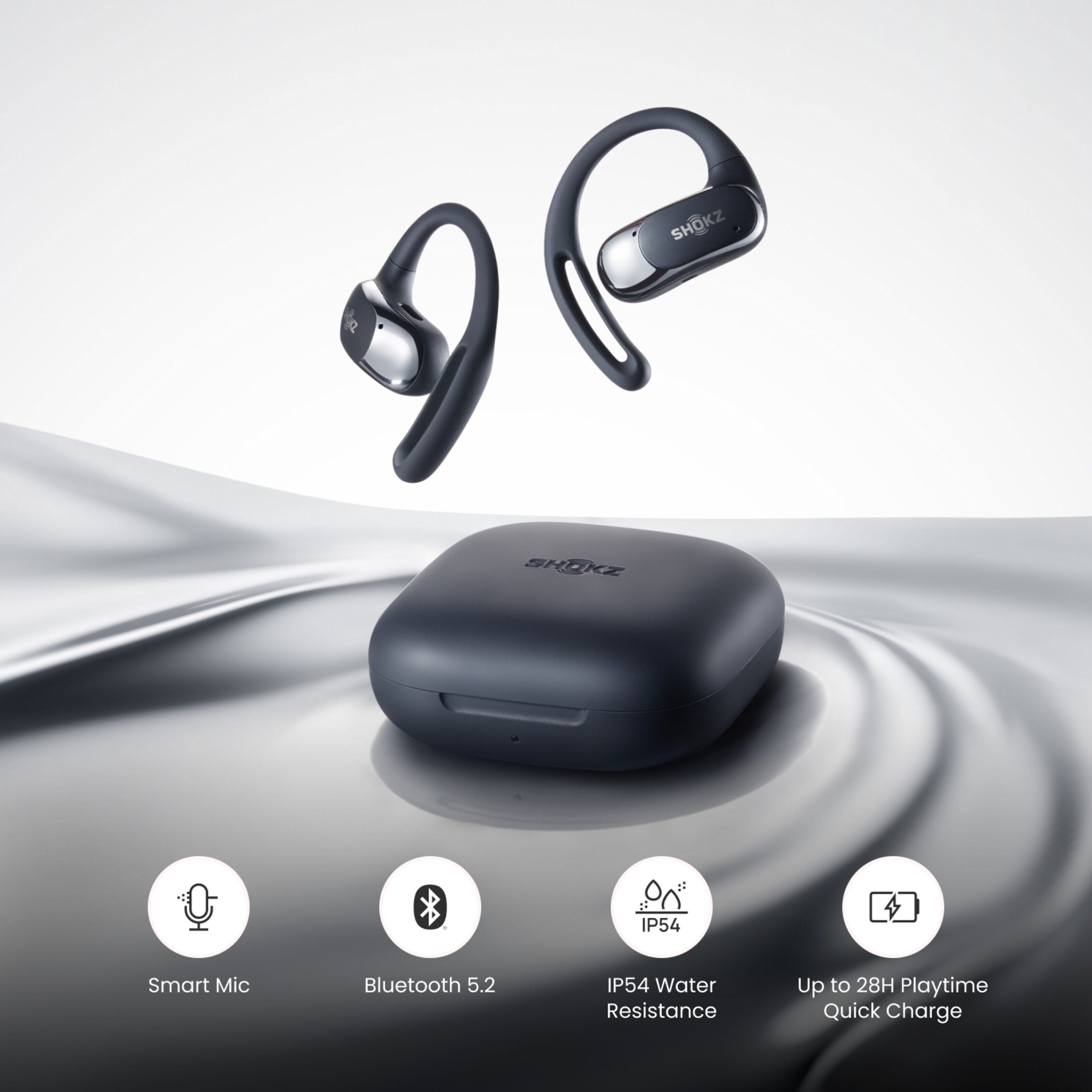 Shokz OpenFit Air Trådløse hodetelefoner Svart