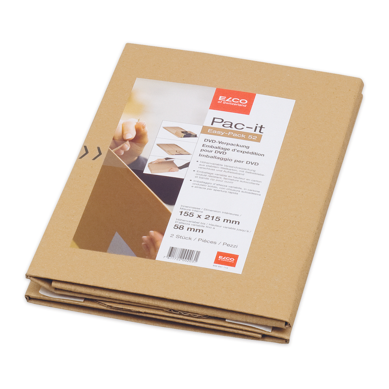 Elco Versandkarton Easy 52, 270 x 160 x 63 mm, braun, 2 Stück