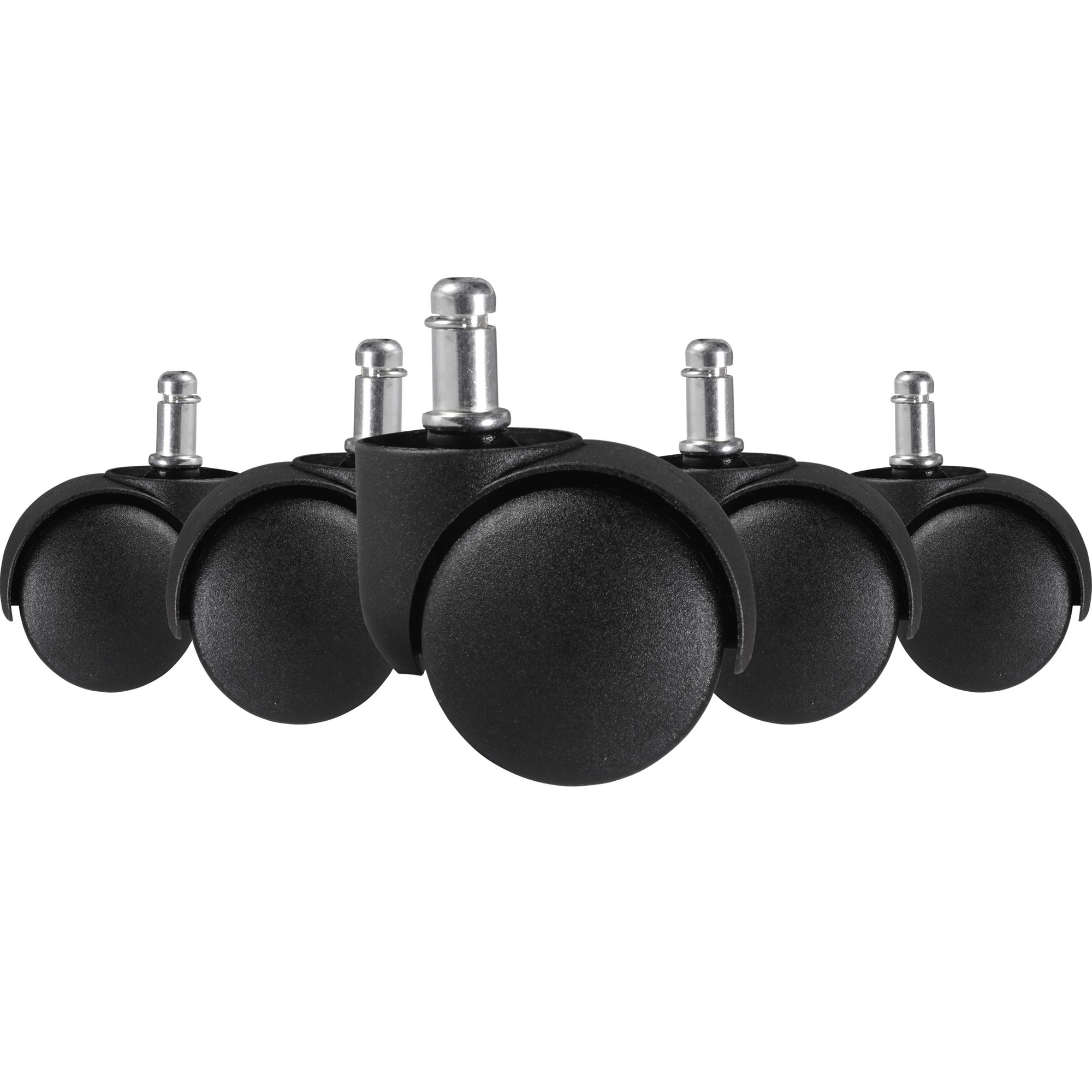FineBuy 5er Set Rollen für Bürostuhl 11 Teppichbodenrollen 50 mm Weichbodenrollen