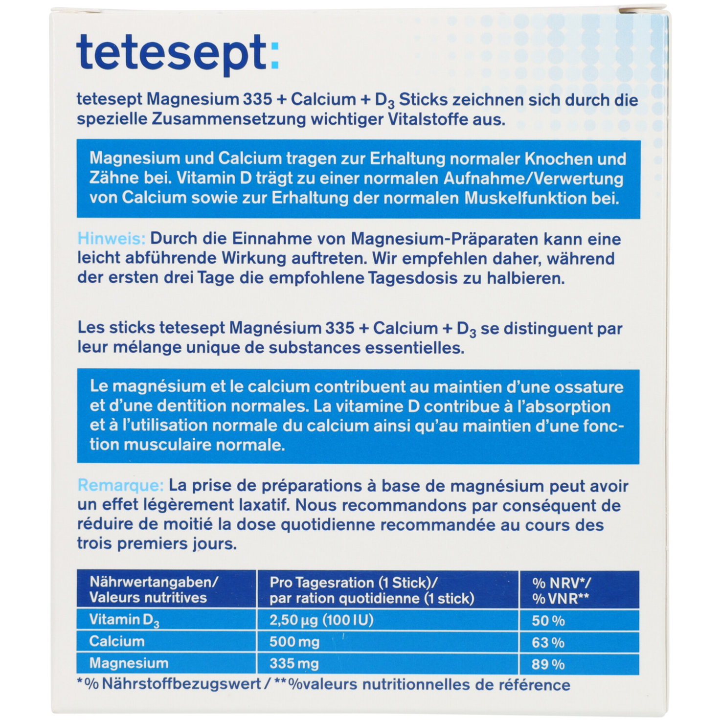 tetesept Magnesium 335 Calcium + D3 20 Sticks 20 Sticks