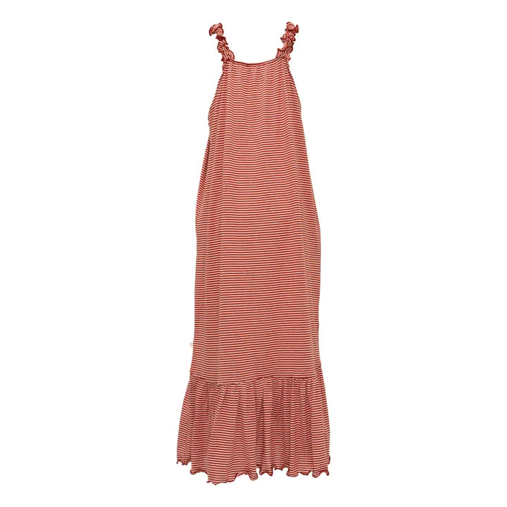 Minimalisma Robe Rayée en Soie Hope | Rose