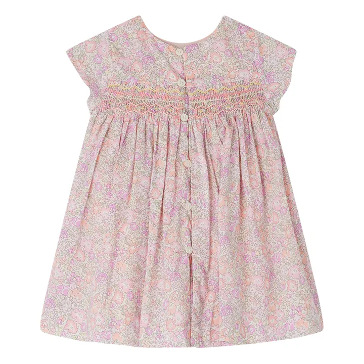 Bonpoint Robe Smockée Liberty Maruska | Rose poudré