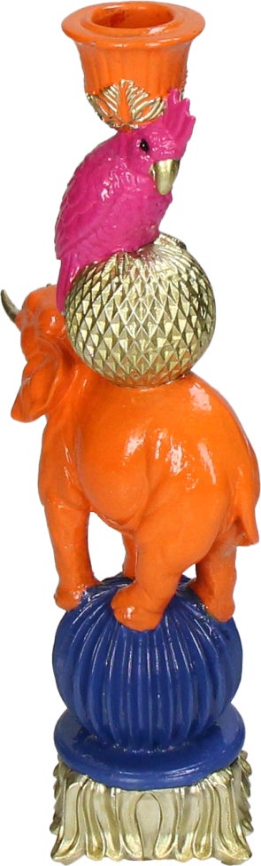 Kandelaar Colour Bomb oranje / blauw / roze 12 x 8 x 26 cm