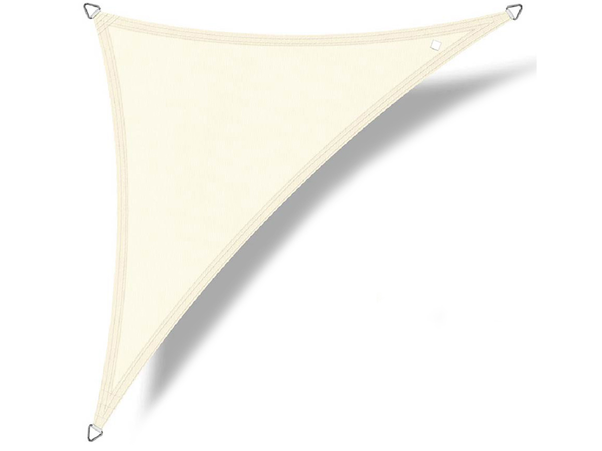 Buitenkado 3x4.24 crème wit waterdicht schaduwdoek driehoek