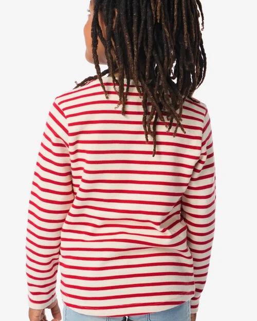 t-shirt à rayures structurées pour enfant rouge