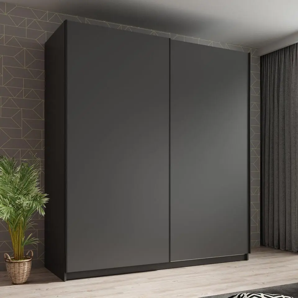 Meubella - Kledingkast Ganaro - Grijs - 180 cm
