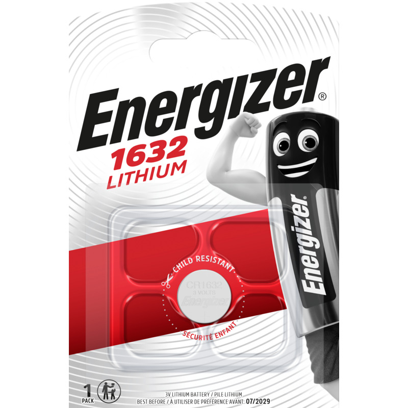 Energizer Knopfbatterie, CR1632, 1 Stück