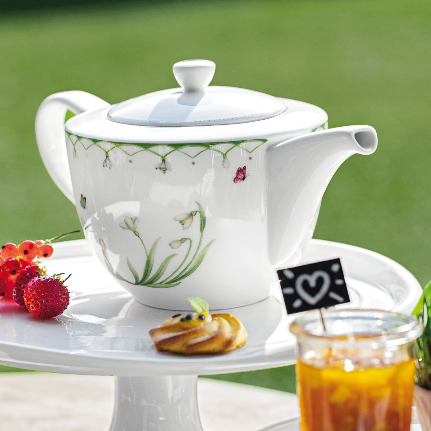Colourful Spring Teapot Green, 40.6 oz, Premium Porcelain