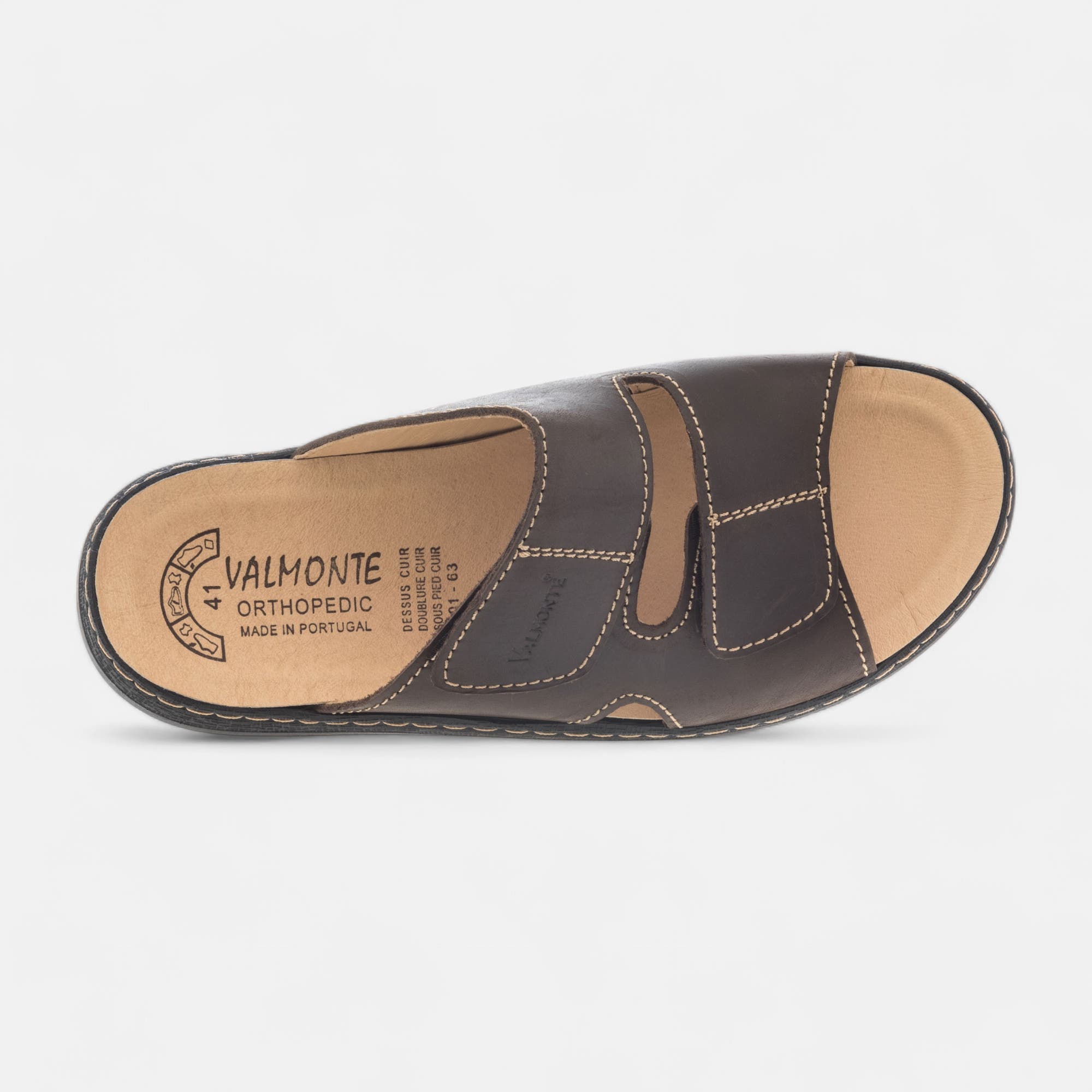 Mules Homme en cuir marron