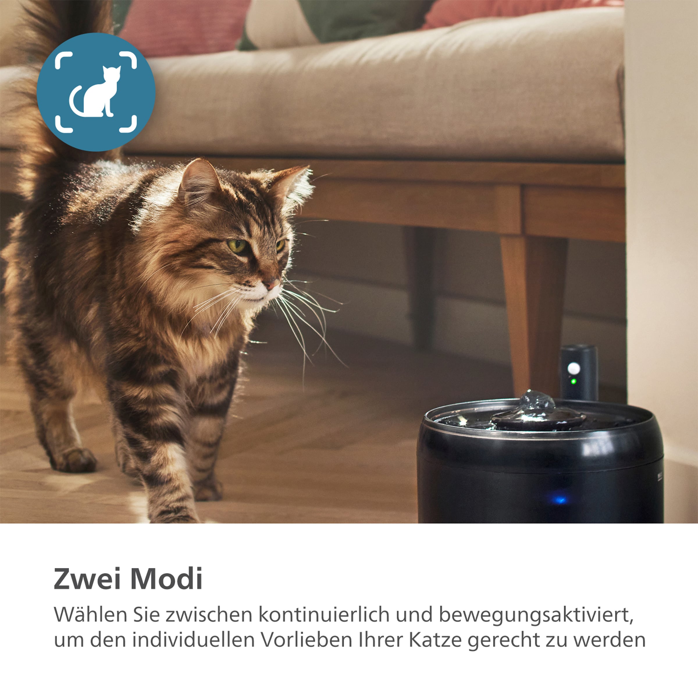 Philips Trinkbrunnen »PAW3210/02 Pet Series, 2,2l, für Katzen und kleine Hunde geeignet« mit Nachfüllüberwachung, 4-schichtigem Filtersystem, flüsterleise