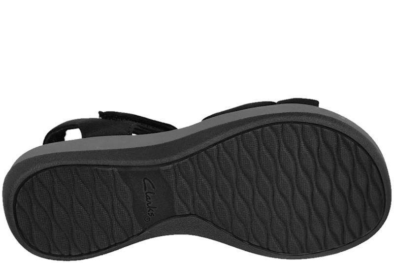 CLARKS ARLA SHORE SANDAL I SORT TEKSTIL