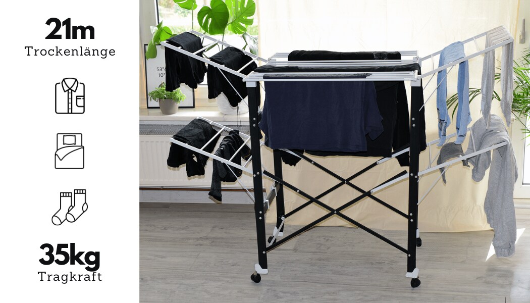 loving HOME® faltbarer Wäscheständer 175 x 83 x 112 cm