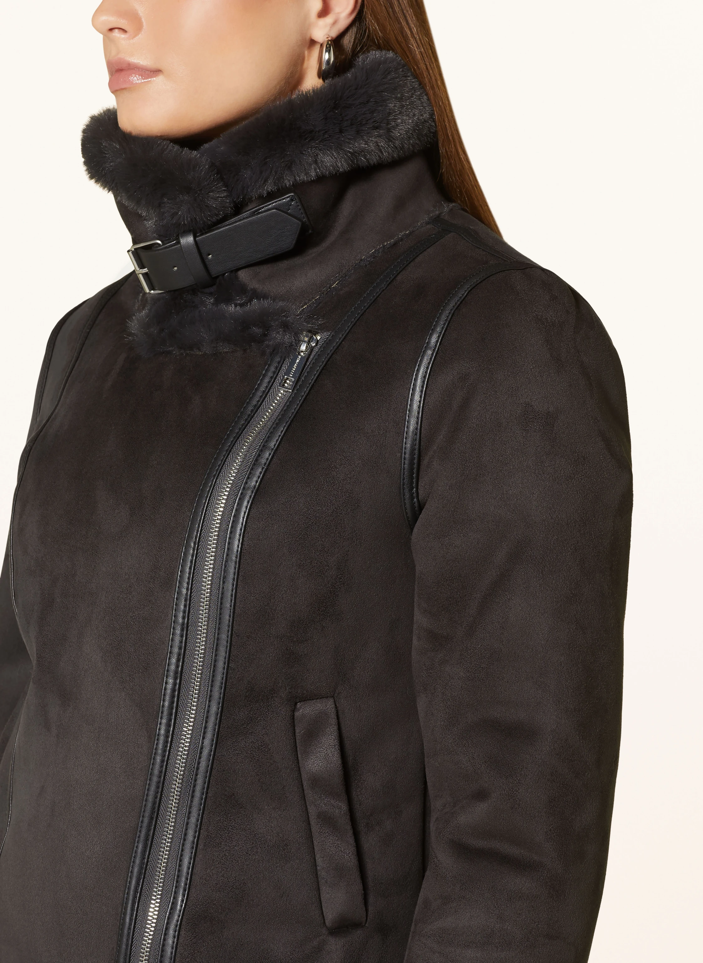 RINO & PELLE Bikerjacke mit Kunstfell