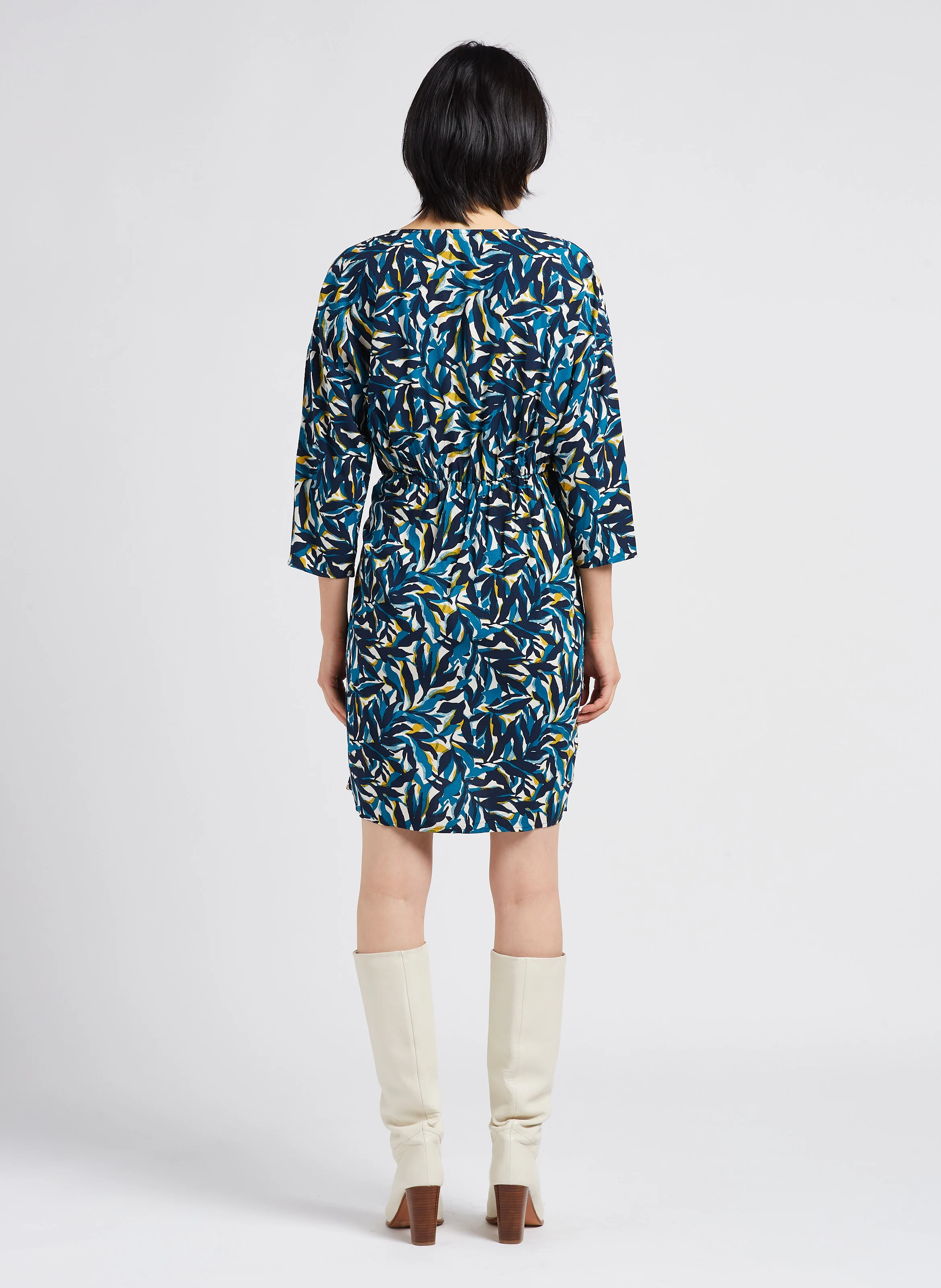 SAYA LEA - Robe portefeuille droite | Beige