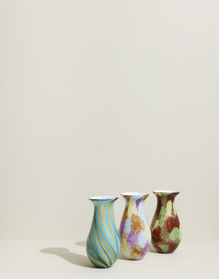 Hübsch Kaleido Vase Blue/Yellow Blå/gul