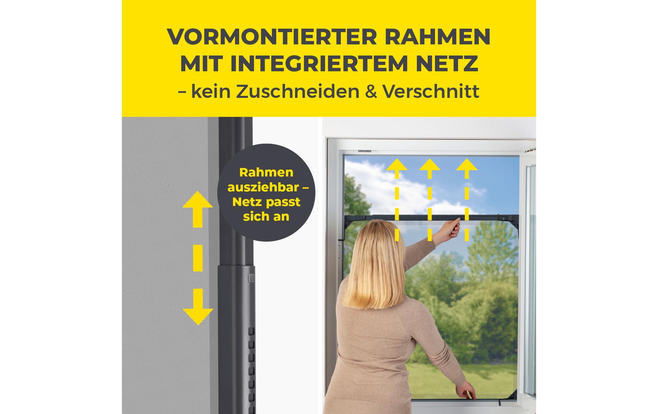 EASYmaxx Insektenschutz-Fensterrahmen »Anthrazit« 1 Stk. tlg.
