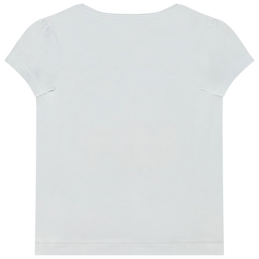 T-shirt manches courtes print fantaisie pour fille - Blanc