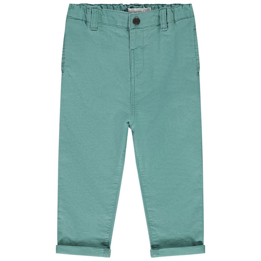 Pantalon de cérémonie en coton fantaisie uni pour bébé garçon - Kaki