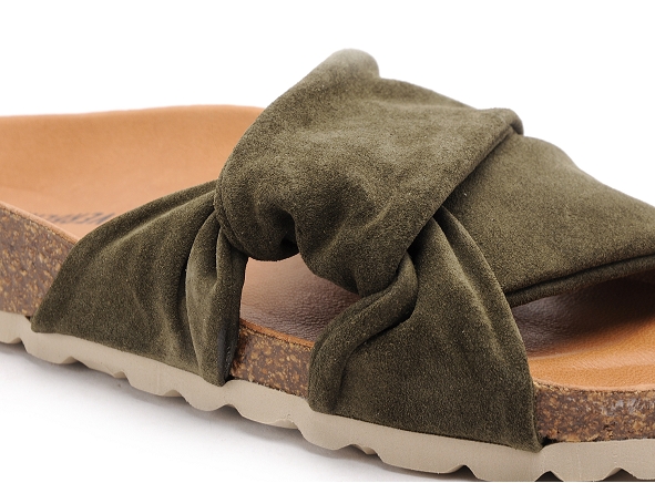 Verbenas mules et sabots plats femme roma kaki