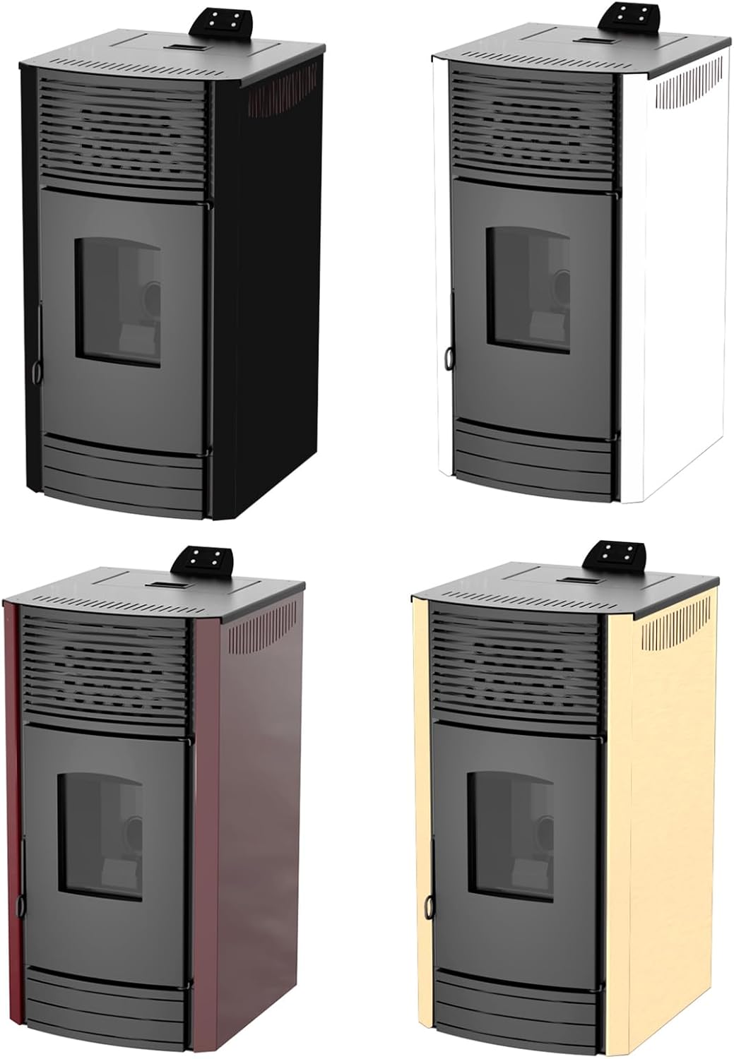 Robin Wood- Enya Air Pelletofen Luftgeführt [8 KW, 10 KW, 12 KW] Energieeffizienzklasse A+ | Pelletheizung, Pelletkamin, Heizung, Kaminofen, Ofen (8 KW, Beige)